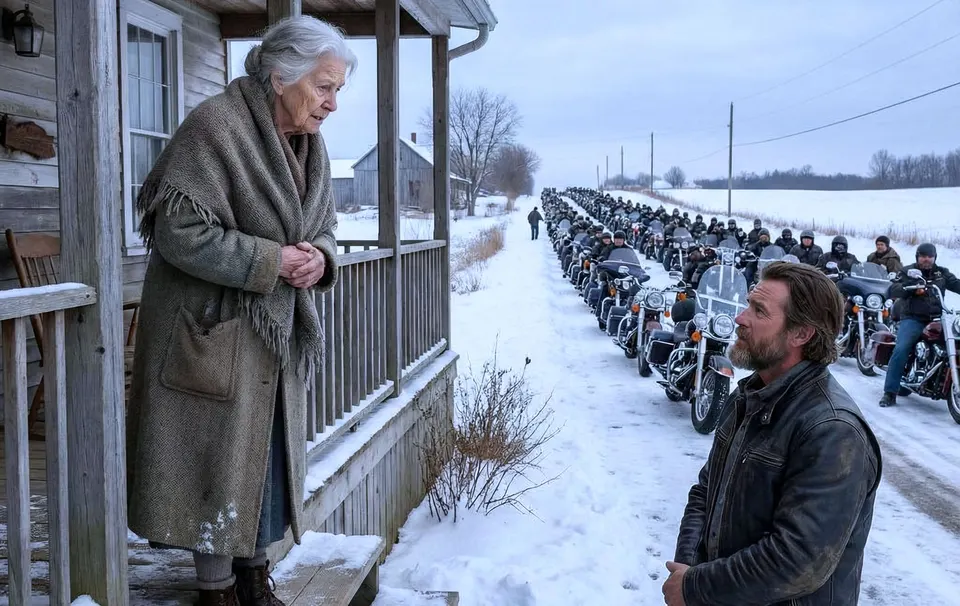 Bikers Return to Thank Elderly Woman Who Sheltered Them During a Snowstorm