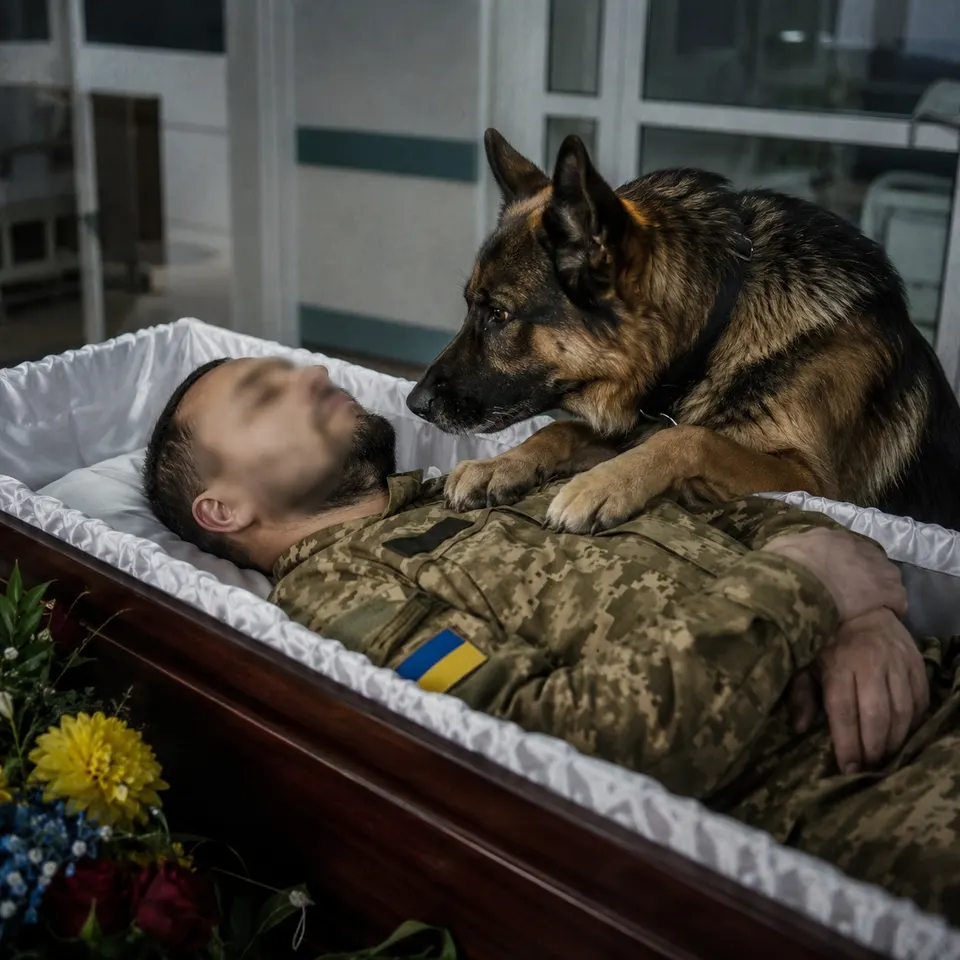 На прощании с солдатом собака вдруг начала лаять, и через минуту все поняли причину
