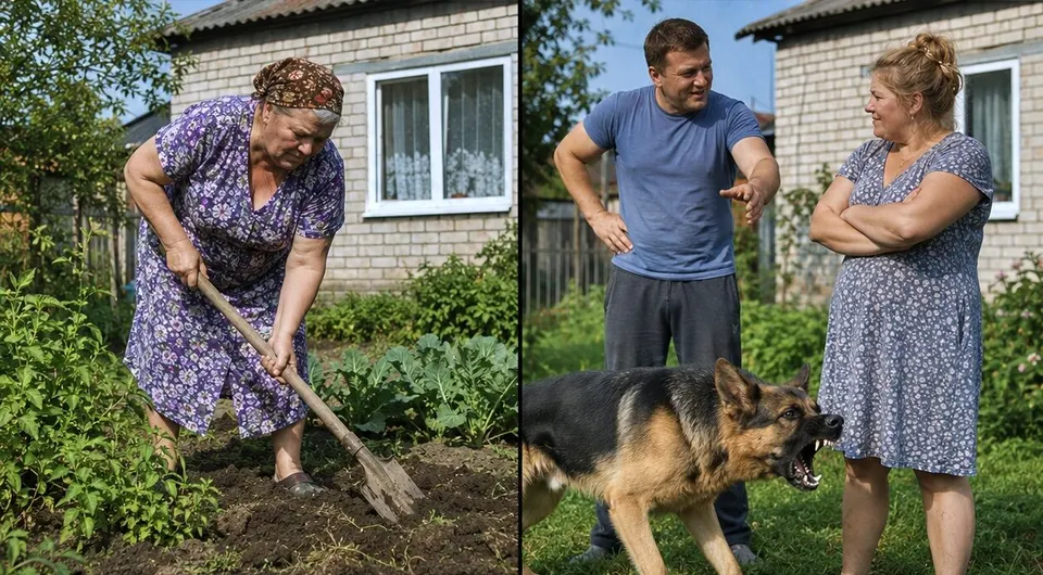 После визита свекрови собака не отходила от грядок, и невестка решила сама проверить землю