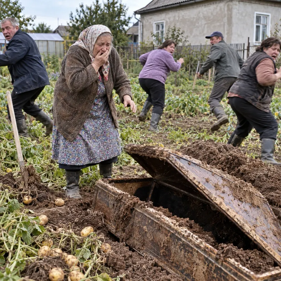80-річна бабуся копала картоплю й викопала труну